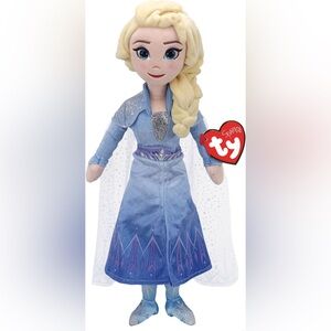Disney TY Frozen II Blue and Silver Elsa Plush Doll 16”